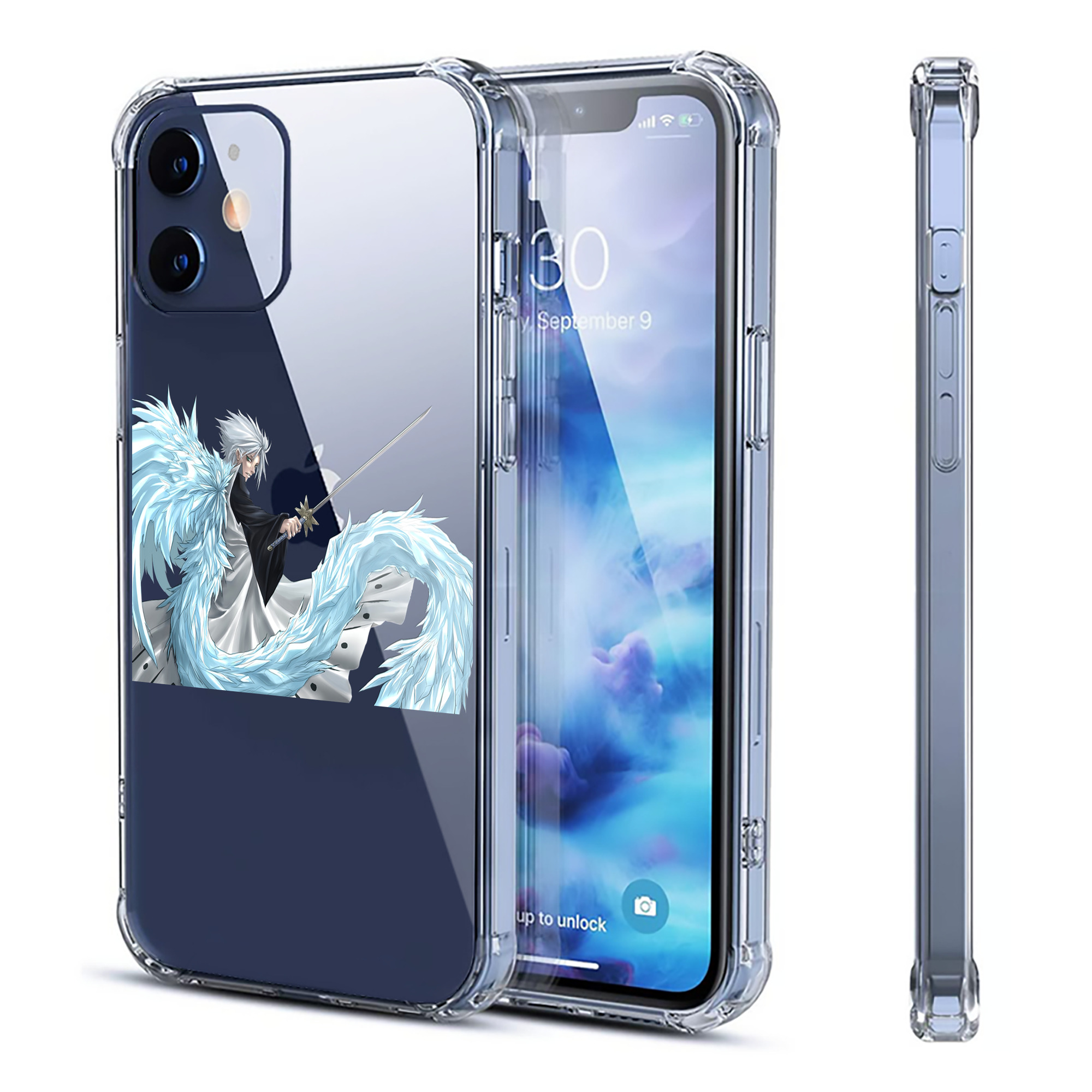 （画像用） ブリーチ 日番谷冬獅郎（ひつがや とうしろう） BLEACH Hitsugaya Toushirou 【iPhone 12シリーズ対応】透明スマホケース（クリアソフトケース）